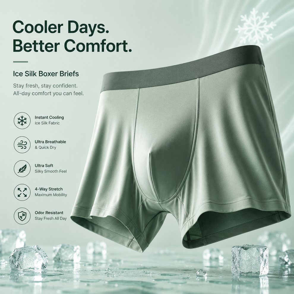 Men's Stretchable Ice Silk Underwear – Buy 1 Get 2 Free