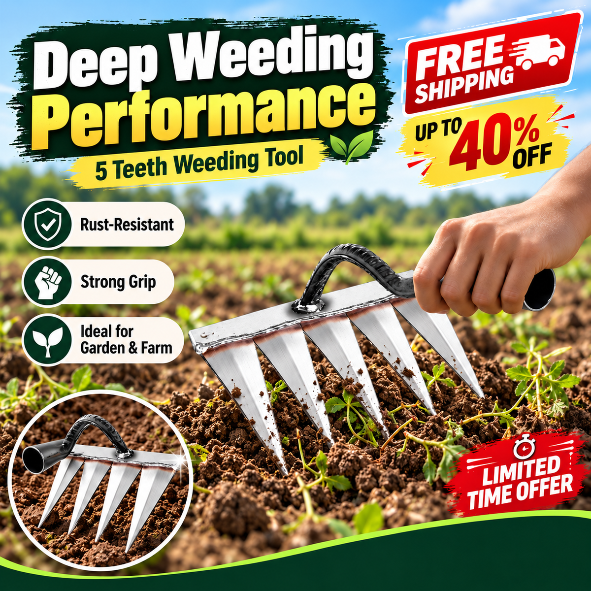 Teeth Carbon Steel Garden Weeding