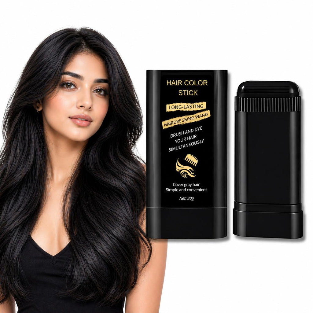 ✨ 2-in-1 Instant Hair Color Stick – Waterproof & Sweatproof Hair Touch-Up Solution 💁‍♀️🖤