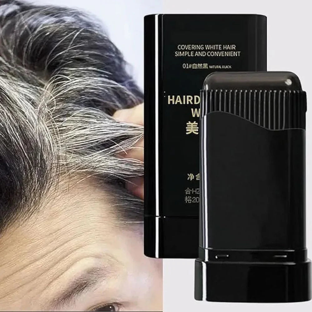 ✨ 2-in-1 Instant Hair Color Stick – Waterproof & Sweatproof Hair Touch-Up Solution 💁‍♀️🖤